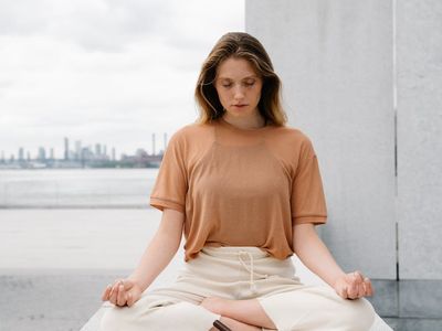 Deep breathing exercise in a seated position
