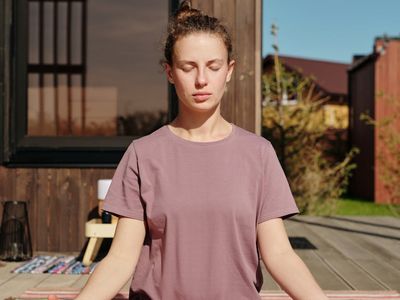 Focused gaze during a meditative pose